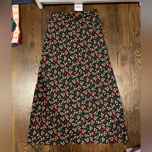Cherry Printed midi skirt